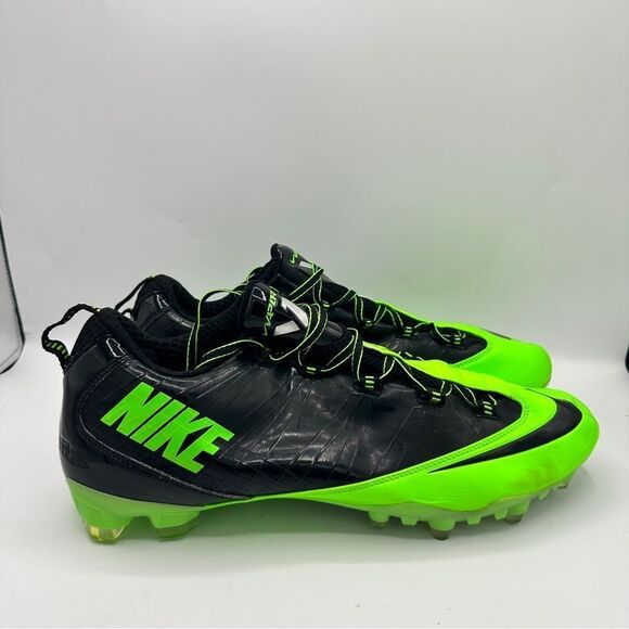 Nike Zoom ZM Vapor Carbon Fly TD Black/green Football Cleats Men's 16 596630-030